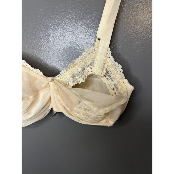 Vintage Nene Nursing Bra Womens 34C Ivory Lace Sheer Mesh Underwire Made USA 80s - Picture 3 of 6